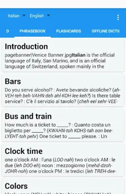 Translate Italian with Talking android App screenshot 5